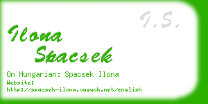 ilona spacsek business card